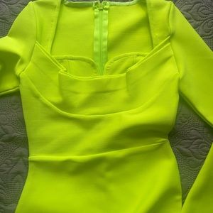 Bright green midi dress